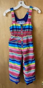 Obermeyer Snowverall Bib Snow Pants Kid's Girls Insulated Extended Wear - Size 4 - Picture 1 of 3