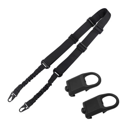 Tactical 2 Points Rifle Gun Sling Shoulder Strap with 2 Picatinny Rail Mounts - Image 1 of 4