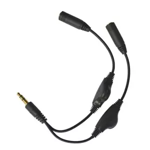 Male Stereo to Female Audio Headphone with Dual Volume Control Splitter Cable - Picture 1 of 6