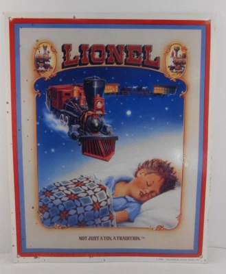 Letrero de metal vintage Lionel Independence Boy Night Train Tin Not Just A Toy 1992 Foto 1 de 4