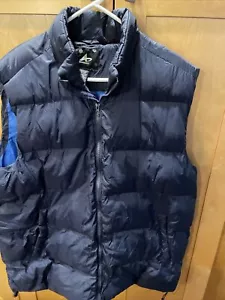 Athletech Mens Puffer Vest Size XL Dark Blue Bright Blue Lining BR32 - Picture 1 of 21