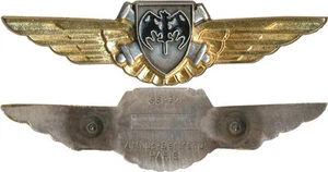 Brevet d’Observateur Radariste HORIZON, dos argenté, A.B. GS 154 (3323) - Imagen 1 de 1