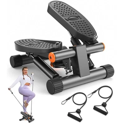 Steppers for Exercise, Mini Stair Stepper with Resistance Bands at Home Worko... - Image 1 of 4