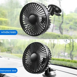 12V-24V Portable Vehicle Auto Car Fan Oscillating Suction Cup Auto Cooling Fan - Picture 1 of 15