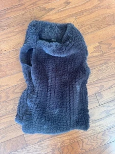 Premise Faux Fur Vest Gray Hooded Open Front Women’s Medium Cozy Warm - Picture 1 of 10