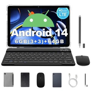 Android 14 Tablets 8 inch Tablet with Keyboard, 4G LTE Dual SIM, 6GB RAM 64GB... - Picture 1 of 7