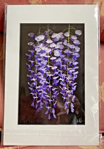 Arte digital original "Wisteria" arte de pared mate firmado 12"x8" - Imagen 1 de 4