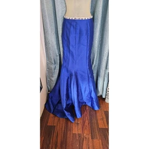 Rachel Allan Mermaid Style Skirt 6 Royal Blue Embellished Waistband Party Chic - Picture 1 of 3