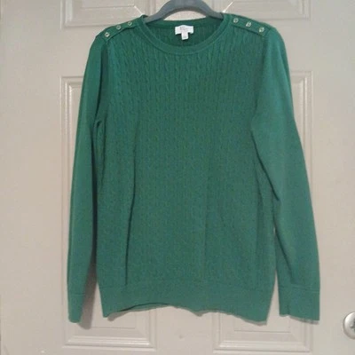 Kim rogers Long Sleeve Cable Crew Neck Sweater Size L - Image 1 of 4