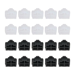 0.5 Inch RJ45 Dust Plug, 20 Pcs Anti Dust Plug Cover Female End, Black/Clear - Zdjęcie 1 z 6