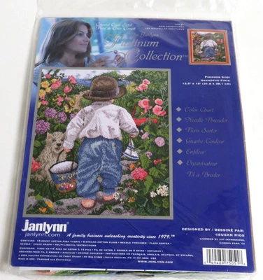 NUEVO Janlynn Platinum Coll. NUEVO ADVENTURES Kit Punto de Cruz Contado 75-51 NIÑO PERRO Foto 1 de 4