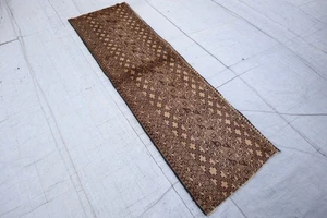 1'8x6'5 ft Antik Schmal Läufer Teppich - Turkmenische Handarbeit Wollteppich - Flurläufer - Bild 1 von 13