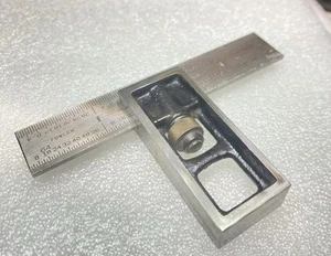 Fowler No. Cuadrado doble de 4 grados con regla endurecida de 4" probado funcional hecho en EE. UU. - Imagen 1 de 16