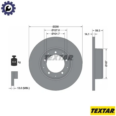 2x BRAKE DISC 92230503 FOR LAND ROVER DEFENDER/Station/Wagon/SUV/Cabrio/Pick - Image 1 of 4