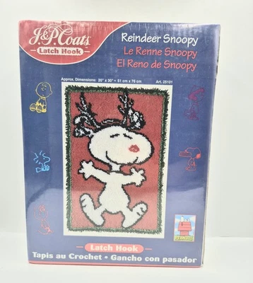  Raro kit de gancho de cierre vintage Peanuts Reindeer Snoopy abrigos J&P. Sellado Nuevo en caja Foto 1 de 2