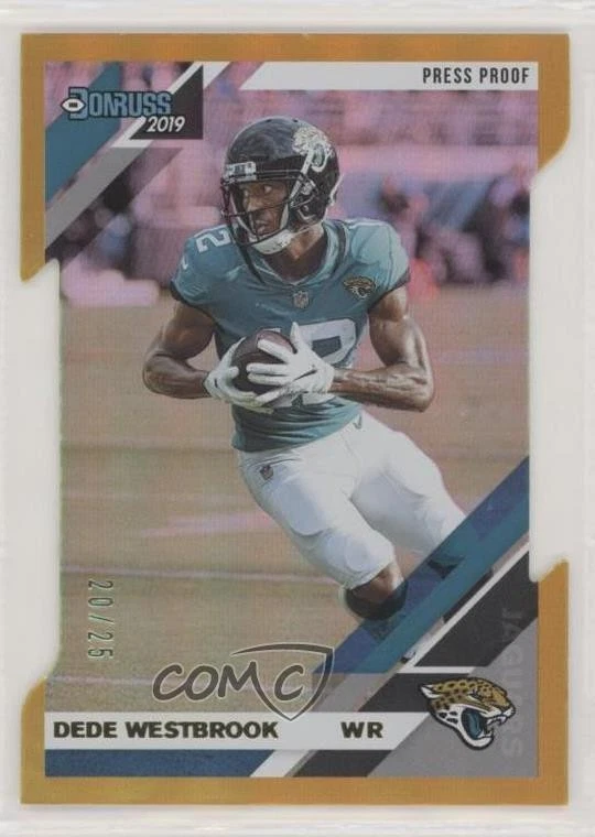 2019 Panini Donruss Press Proof Gold Die-Cut /25 Dede Westbrook #123 - Image 1 of 2
