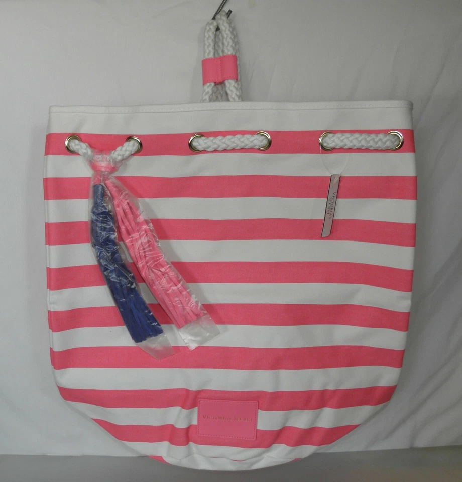 Victoria's Secret Limited Edition Beach Pink Stripe Tote Bag 2016