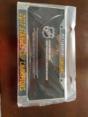 NHL Pittsburgh Penguins Black Laser Cut Chrome License Plate Frame - Image 1 of 4