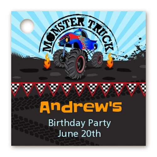 Monster Truck - Personalized Birthday Party Card Stock Favor Tags - Set of 20 - Изображение 1 из 1