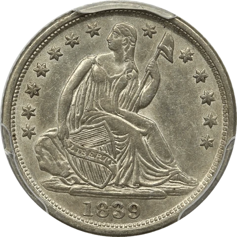 1839-O Seated Liberty Half Dime H10, PCGS AU-50 - Nice Original Coin Cover