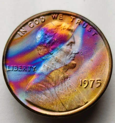 1975 Lincoln penny monster toned unc us one cent coin #309 Cover