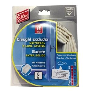 Draught Excluder Door & Window Seal Weather Strip Small or Large Gap White - Picture 1 of 9