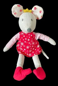 IKEA Fabler Mus Ratón Gris con Corona Vestido Rojo 12" Peluche Muñeca Lovey - Imagen 1 de 4