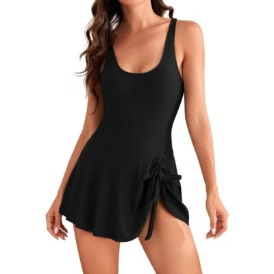 Women's One Piece Swimsuits 2025 Tummy Control Swim Dresses Skirt Bathing Suit - Image 1 of 4