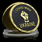 I Stand with Ukraine Support Medal National Flag Gold Plated Coin with Shell