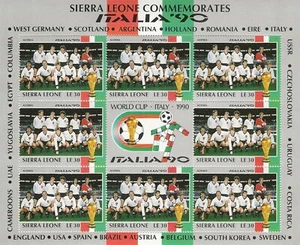 Sierra Leone 1990 - Commemorates Italia '90 (AUSTRIA Football Team) Sheetlet MNH - Picture 1 of 1