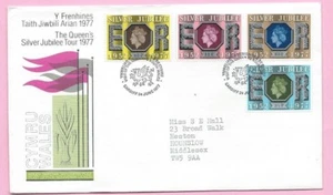 POST OFFICE 1977 SOUVENIR COVER - QUEEN'S SILVER JUBILEE TOUR - Shs CARDIFF - Picture 1 of 2