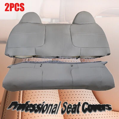 For Ford F250 F350 F450 Super Duty 1999-2002 Bench Bottom & Back Cover Gray 2PCS - Image 1 of 4