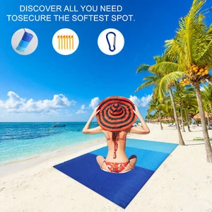 82" x 78" Outdoor Extra Large Picnic Blanket Waterproof Beach Mat Camping Travel - Picture 1 of 18