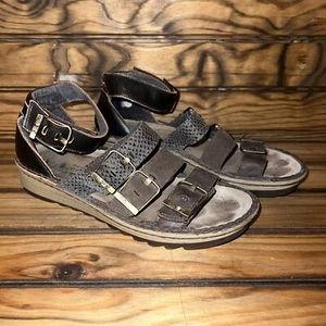 Naot Begonia Sandals Womens US 7 - 7.5 Brown Leather Ankle Strap Wedge Gladiator - Picture 1 of 9