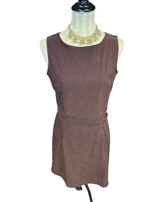 Mini Vestido de Negocios Vintage Años 90 Rampage Marrón Botón Rayas M Y2K Foto 1 de 4