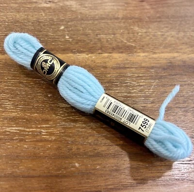 DMC Laine Colbert France 100% Wool Tapestry Yarn - Lot of 5 Skeins, Blue #7599 - Image 1 of 2