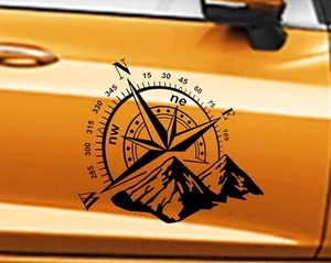 NEW COMPASS Mountains Hood Door Vinyl Decal Truck 22"x20" (Fits Chevy CRUZE) - Picture 1 of 20