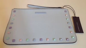 REBECCA MINKOFF KERRY Wristlet Pouch With Studs Ice Blue - Picture 1 of 3