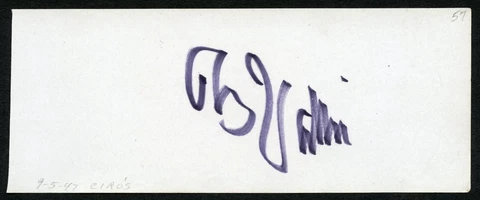 Rudy Vallee d1986 signed 2x5 autograph on 9-5-47 at Ciro's Night Club Hollywood Cover