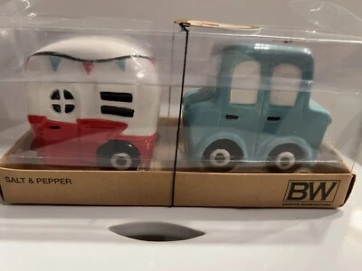 Juego de coctelera de sal y pimienta para auto y cámper Boston Warehouse nuevo en caja ~ ¡Tan lindo! Foto 1 de 3