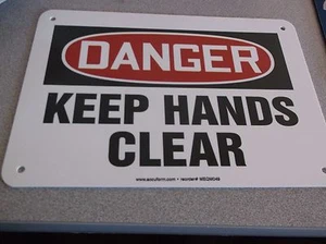New Danger Sign, 7 x 10In, R and BK/WHT, PLSTC 9E240 (D67M) - Picture 1 of 2