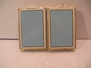 2 Decks Sealed Congress Playing Cards Cell-u-tone Finish Light Blue Gold Trim B - Picture 1 of 4