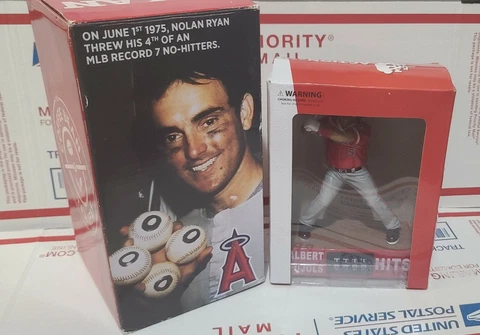 Nolan Ryan No Hitter Commemorative Bobblehead Albert Pujols counter Figurine lot Cover