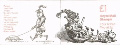 GB 1991/92 Yvert C 1324a-1 1£ booklet 2 x 2p + 4 x 24p Punch (IV) - Image 1 of 2