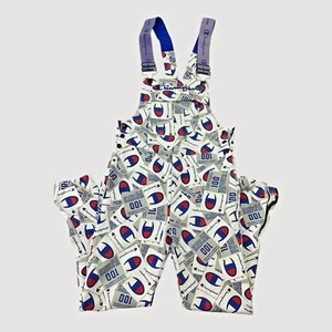 Champion Bib Overalls Mens Small Allover Print Lined Super Fleece 3.0 - Picture 1 of 12
