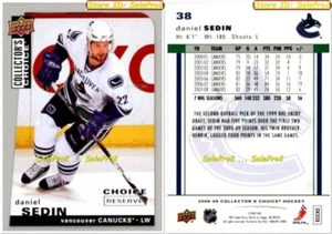UD CHOICE 2008 DANIEL SEDIN NHL VANCOUVER CANUCKS SUPERSTAR CHOICE RESERVE #38 - Picture 1 of 4
