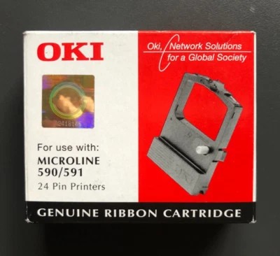 Genuine Oki Ribbon Cartridge - 24 PIN BLACK / MICROLINE 590 591 (INC VAT) BOXED - Image 1 of 2