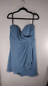 Jenny Yoo Größe 16 Chiffon Brautjungfernkleid gedeckt grün trägerlos Rüschen - Bild 1 von 9