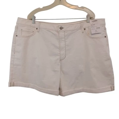 Шорты женские Sonoma плюс 22w белые с высокой талией эластичные комфортные новые - Изображение 1 из 4