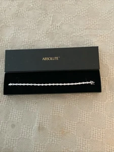 Absolute Sterling Silver Cubic Zirconia Tennis Bracelet, 7" - Picture 1 of 3